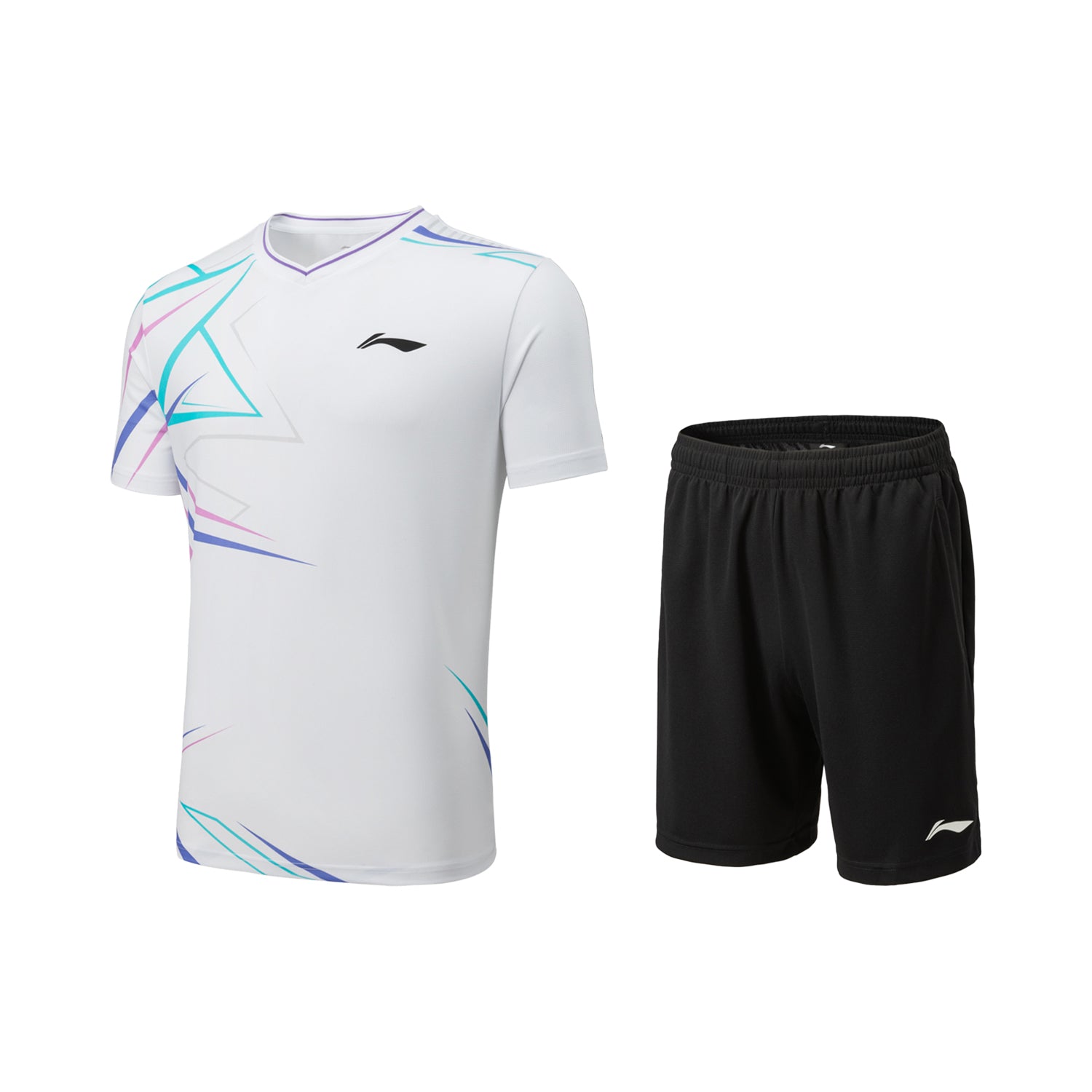 Li-Ning Competition Series Shorts and T-Shirt Set - Black and White