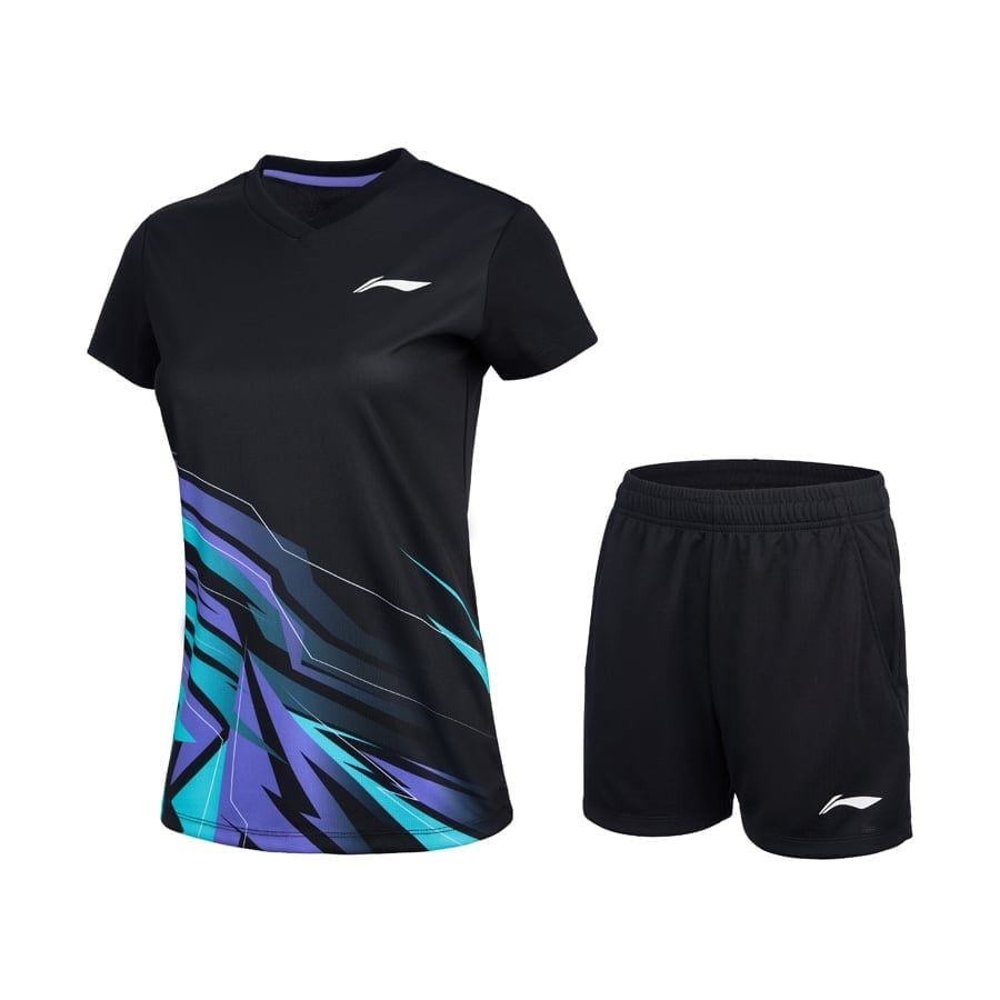 Li-Ning Women's Game Shorts and T-Shirt Set - Black