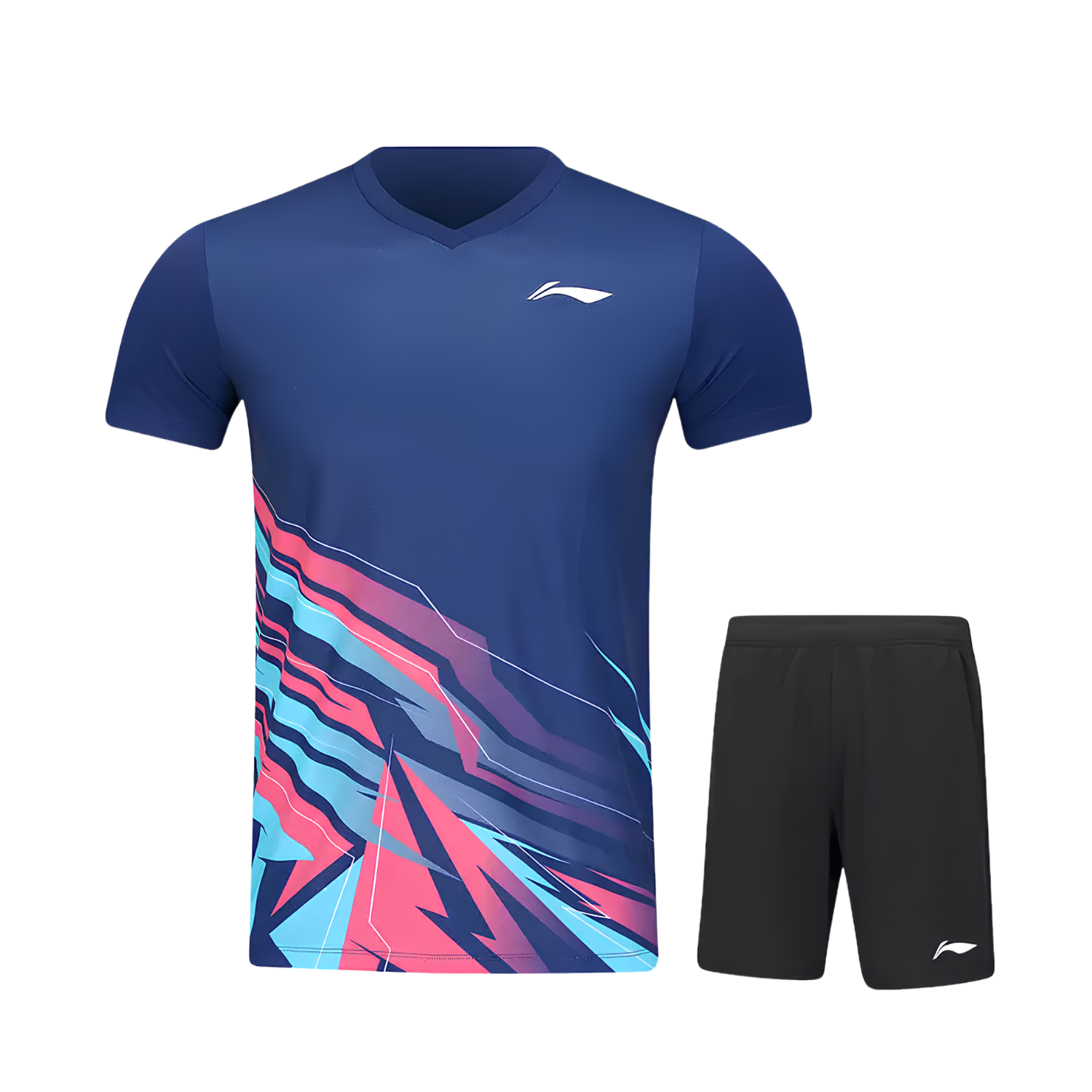 Li-Ning Mans Game Top and Short Set in Dark Blue