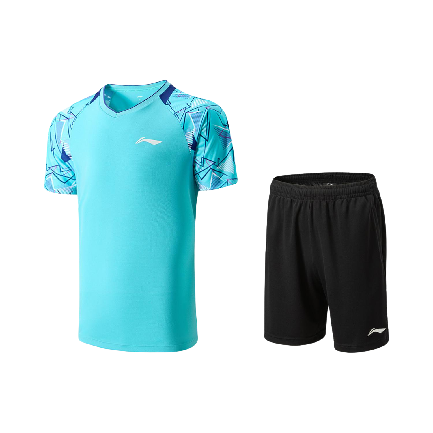 Li-Ning Quick Drying Top and Shorts Set in Turquoise