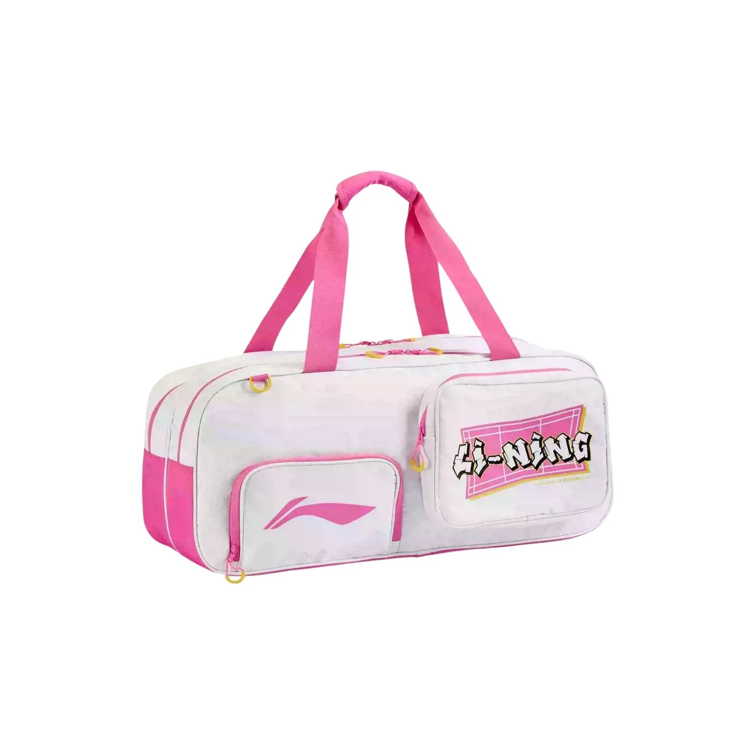 Li-Ning Square Bag in White and Pink